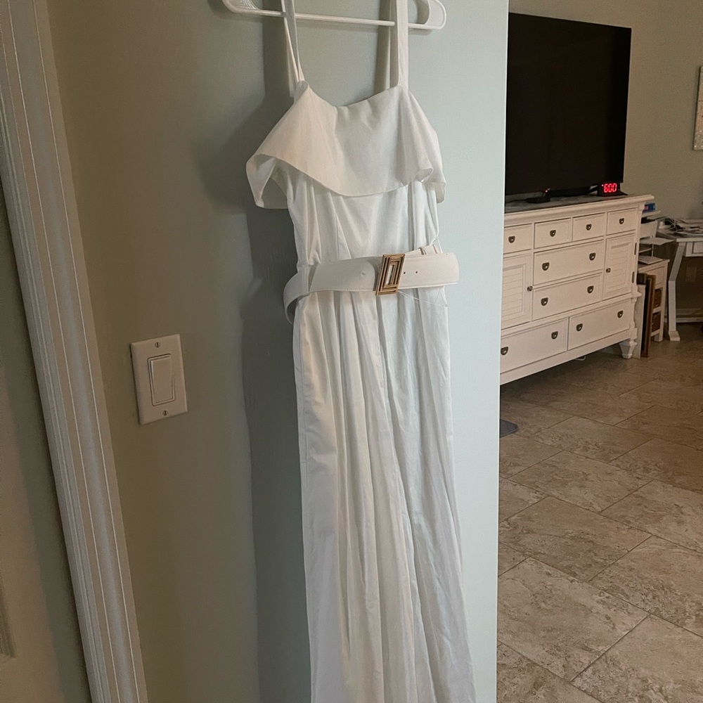 Karl Lagerfeld Elegant White Strapless Dress